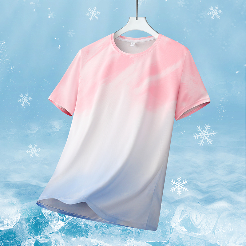 Badminton Wallpaper - Women's Gradient Quick-drying Sports Short Sleeves