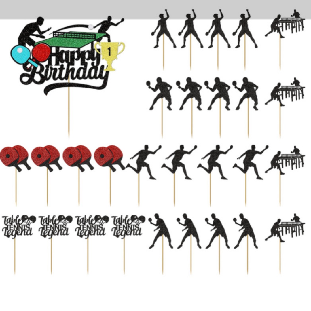Ping Pong Cake Topper Happy Bi - Badminton Quotes recensie en prijs