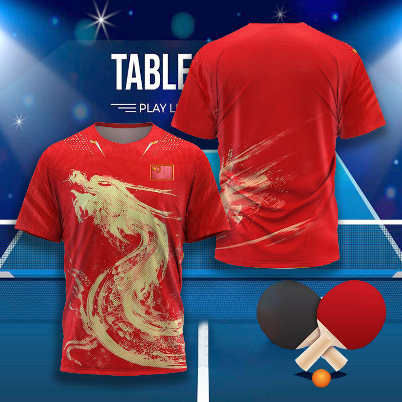 CHINA Dragon Table Tennis Grap - Badminton Wallpaper recensie en prijs
